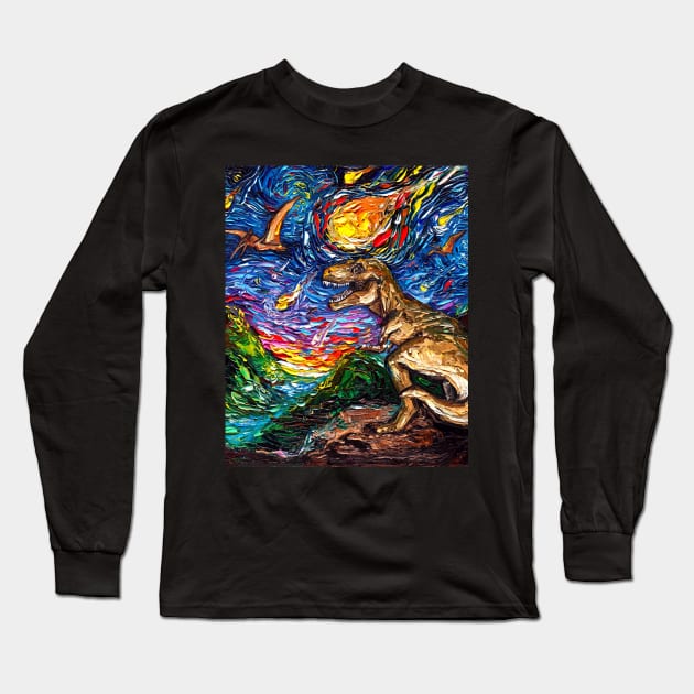 Jurassic Night Long Sleeve T-Shirt by sagittariusgallery